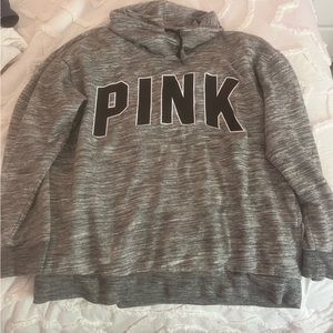 Gray and white hoodie